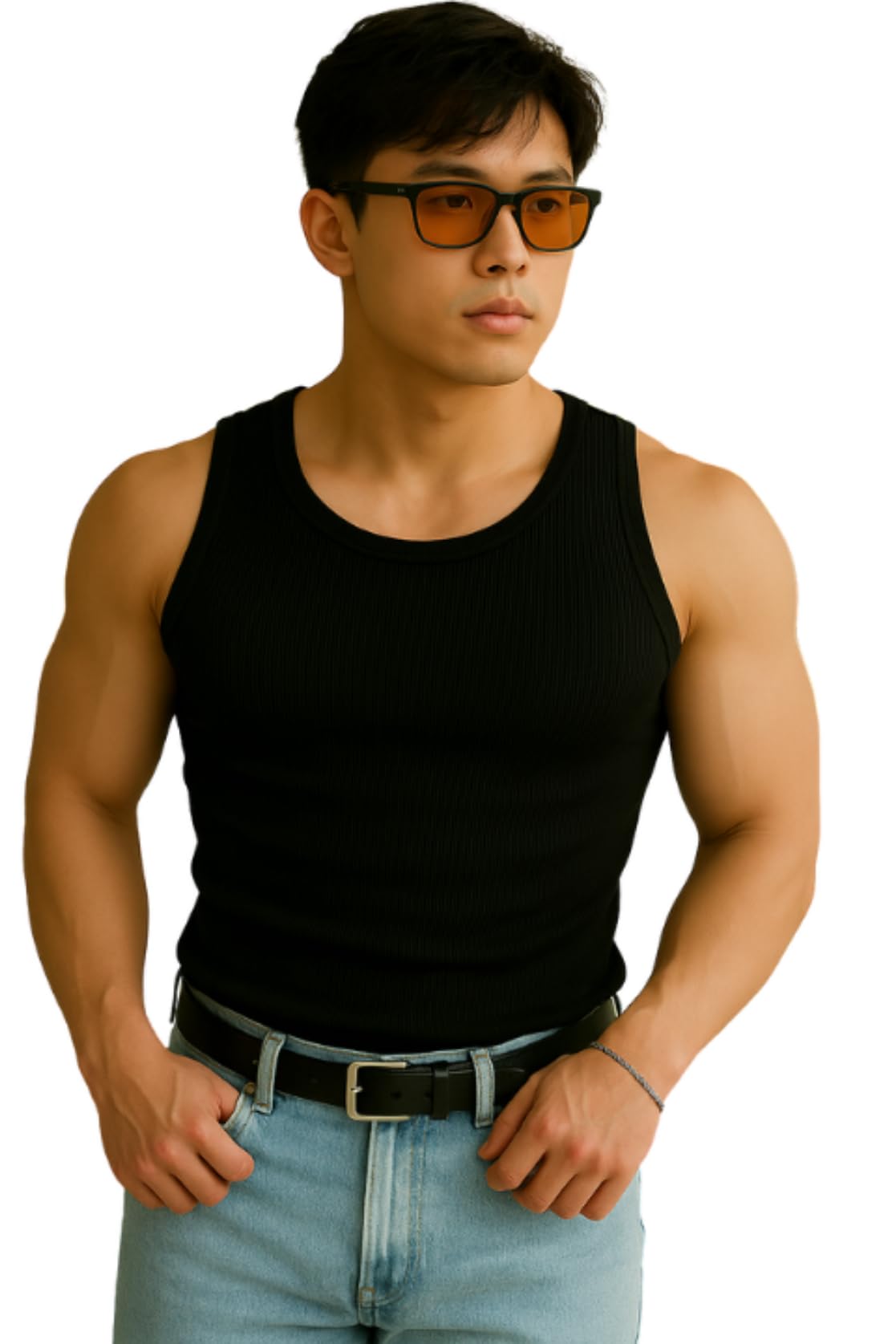 rockwell Men’s Premium Cotton Vest – Sleeveless Gym Undershirt | Breathable, Stretchable & Skin-Friendly Innerwear for Everyday Comfort | 005 (in, Alpha, L, Regular, Black)-picture-37