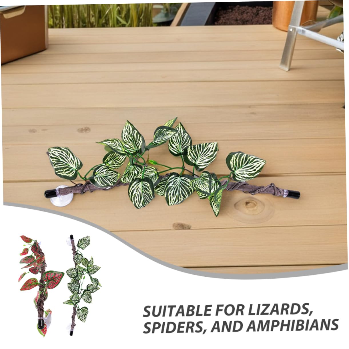 ORFOFE 2 Szt. Realistic Jungle Vines with Suction Cup for Reptile Tank Climbing Branches Flexible Terrarium Plant Decoration for Snakes Lizards Amphibians And Spiders
