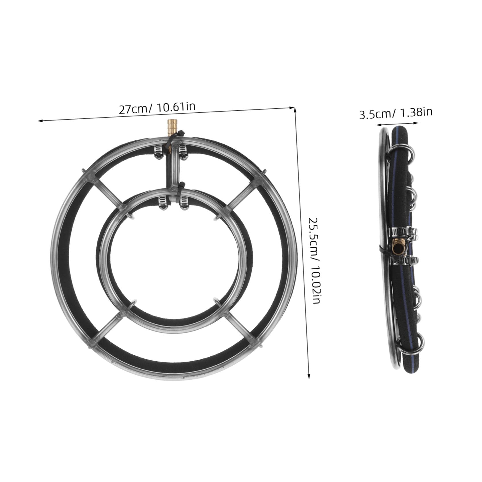 Veemoon Diffuseur d'air Rond Anneau à Bulles en Acier Inoxydable Installation Facile, Usage sous-Marin Longue Durée pour Aération pour Aquarium et Bassin