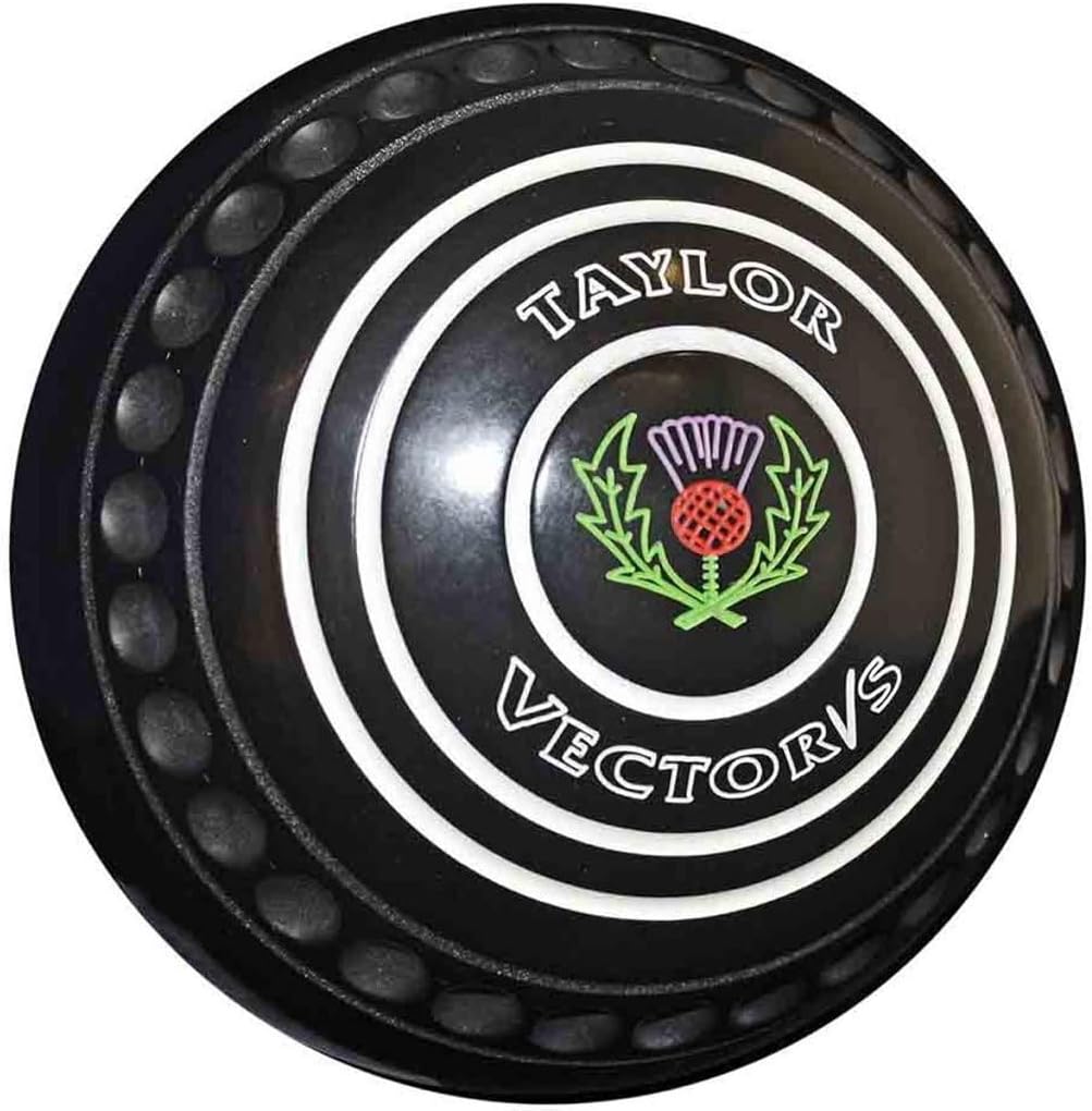 Taylor Bowls Vector-VS Set of 4, Black, Heavy, Size 3, Indoor, Resin, 3.2L, Progrip, Round, Eclectic Style