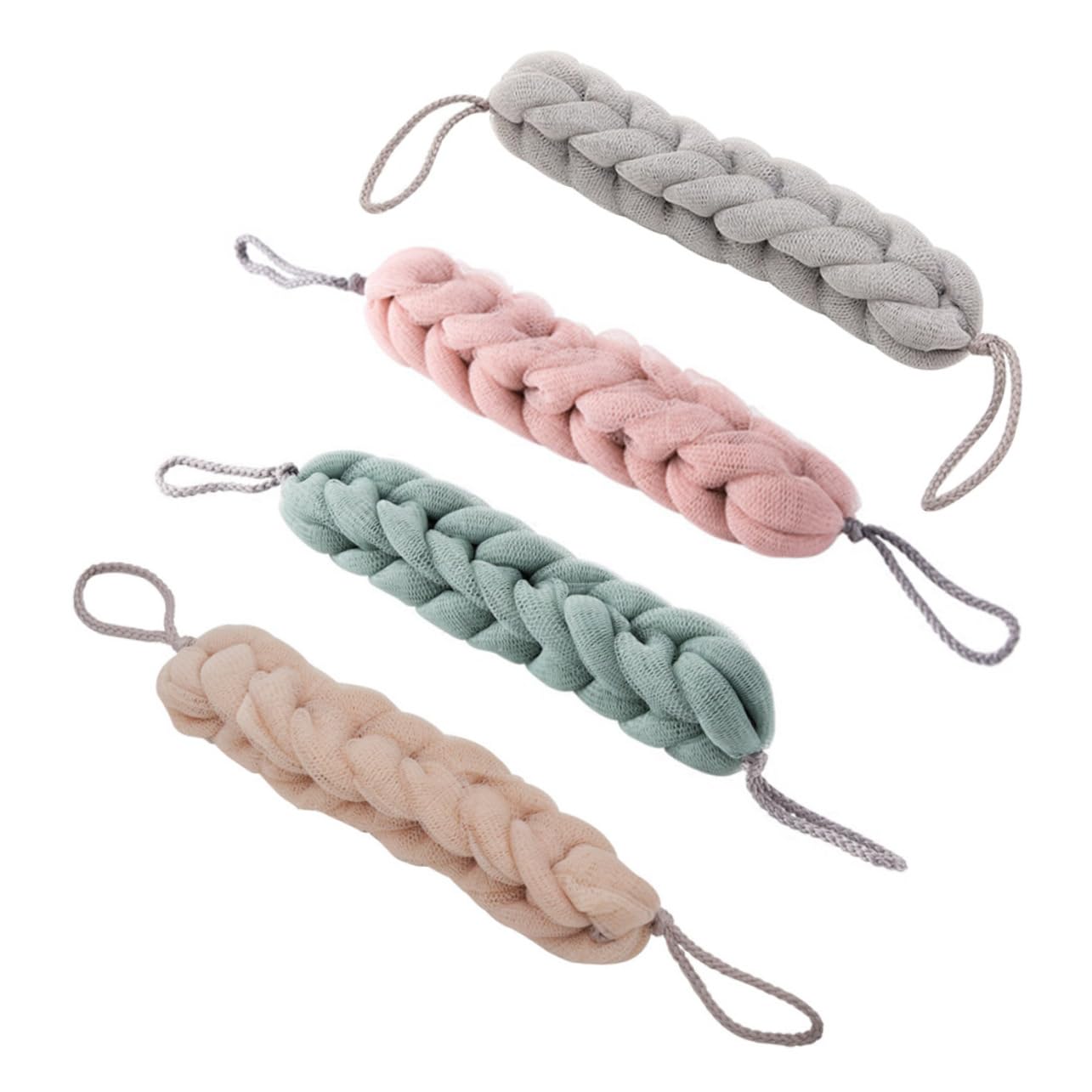 Toalla exfoliante larga y flexible de PE para masajes circulatorios en la ducha 8