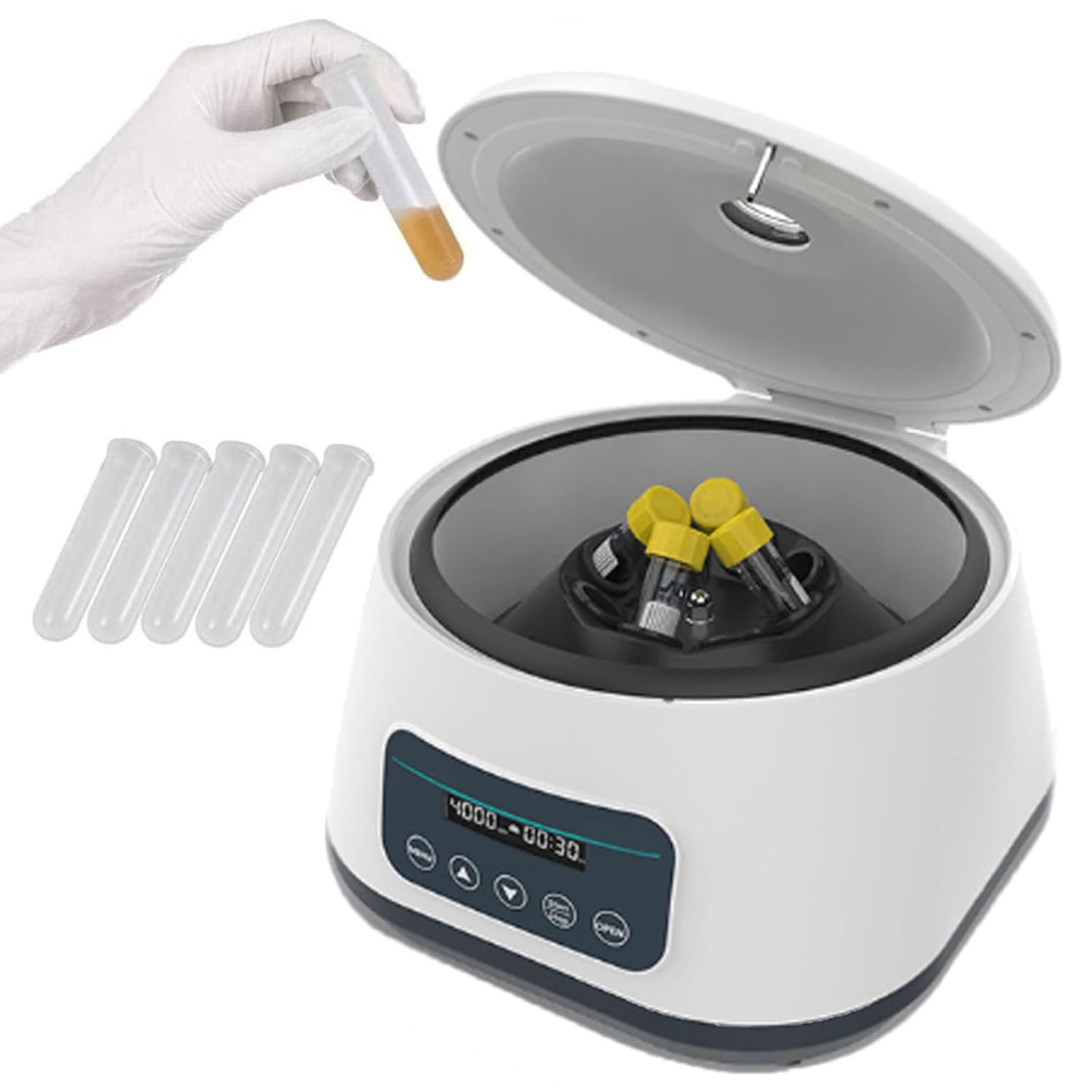 Lab Benchtop Centrifuge Variable Speed 500-4,000/5000 Benchtop Centrifuge, 30s-59min50s Timing, Suitable for Laboratories, Hospitals and Colleges(400pro)