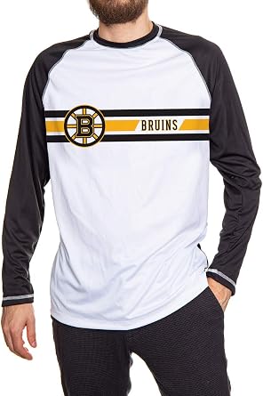 Calhoun Mens Officially Licensed NHL Striped Long Sleeve Rashguard