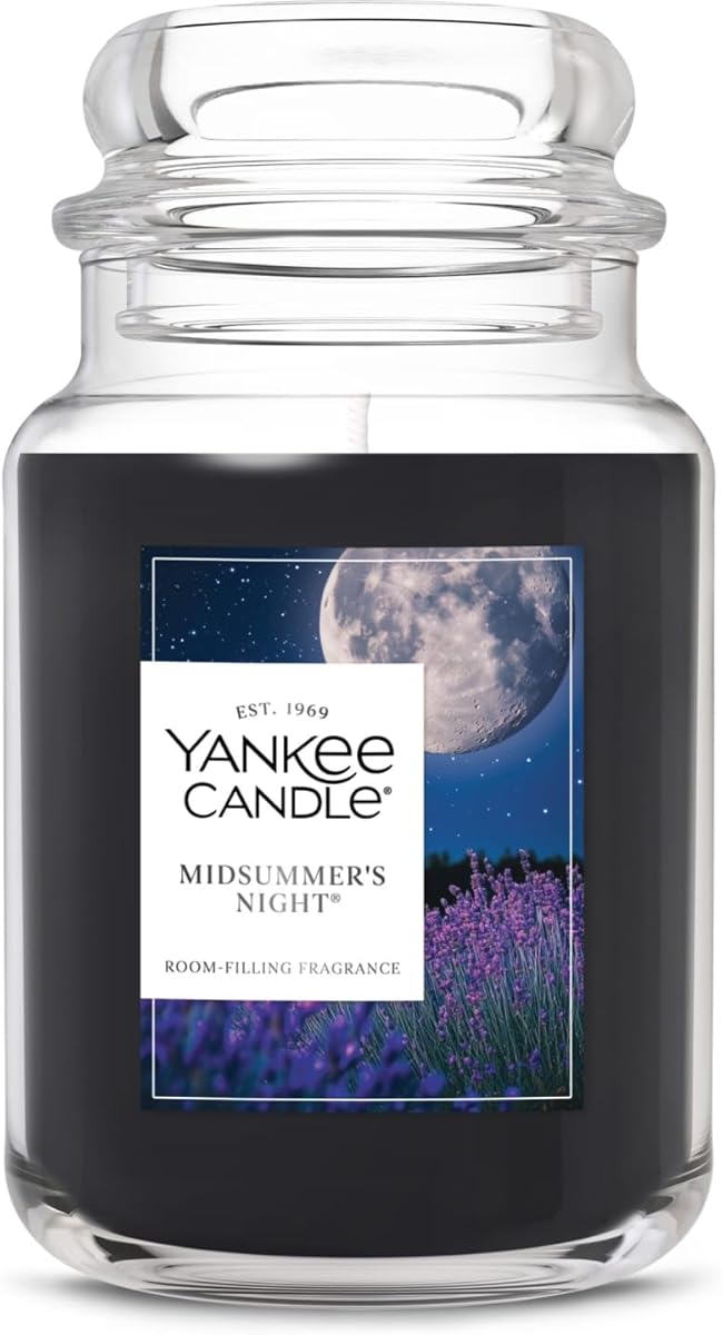 Yankee Candle Mid Summer's Night, Scented Candle, 22oz Large Jar with up to 150 Hour Burn, Giftable