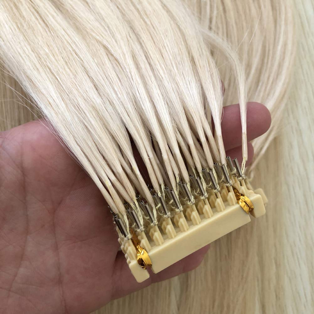 6D Verlängerung Menschliches Haar für Haar-Verlängerungen 6D-Maschine Schnell No Track Groove Verbindung mit dem Kopfhaar Echt Menschliches Haar 10 Zeilen,Beige,16 INCHES