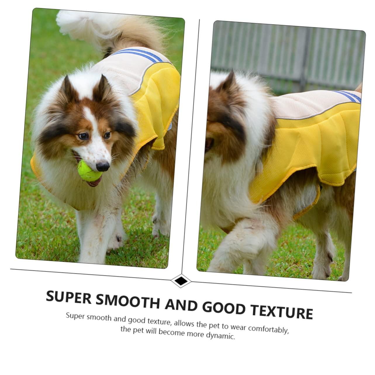 BESTonZON Gilet Rafraîchissant en Polyester Prévention du Coup de Chaleur Jaune pour Animaux de Compagnie Pratique pour Chiens Lors de Défilés D'été et Fêtes du Week-End