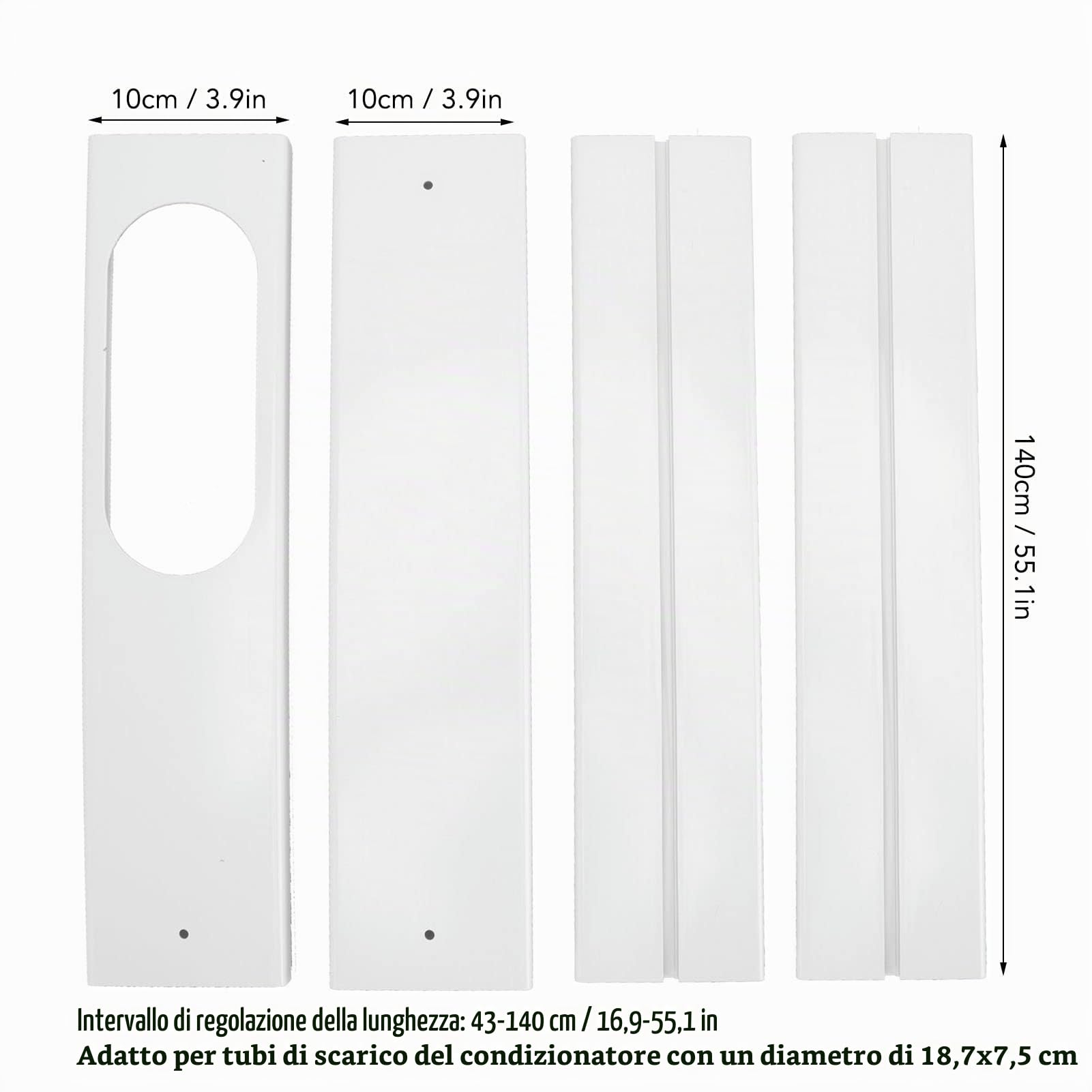 Kit Finestra Condizionatore Portatile in PVC 16,9-55 Pollici