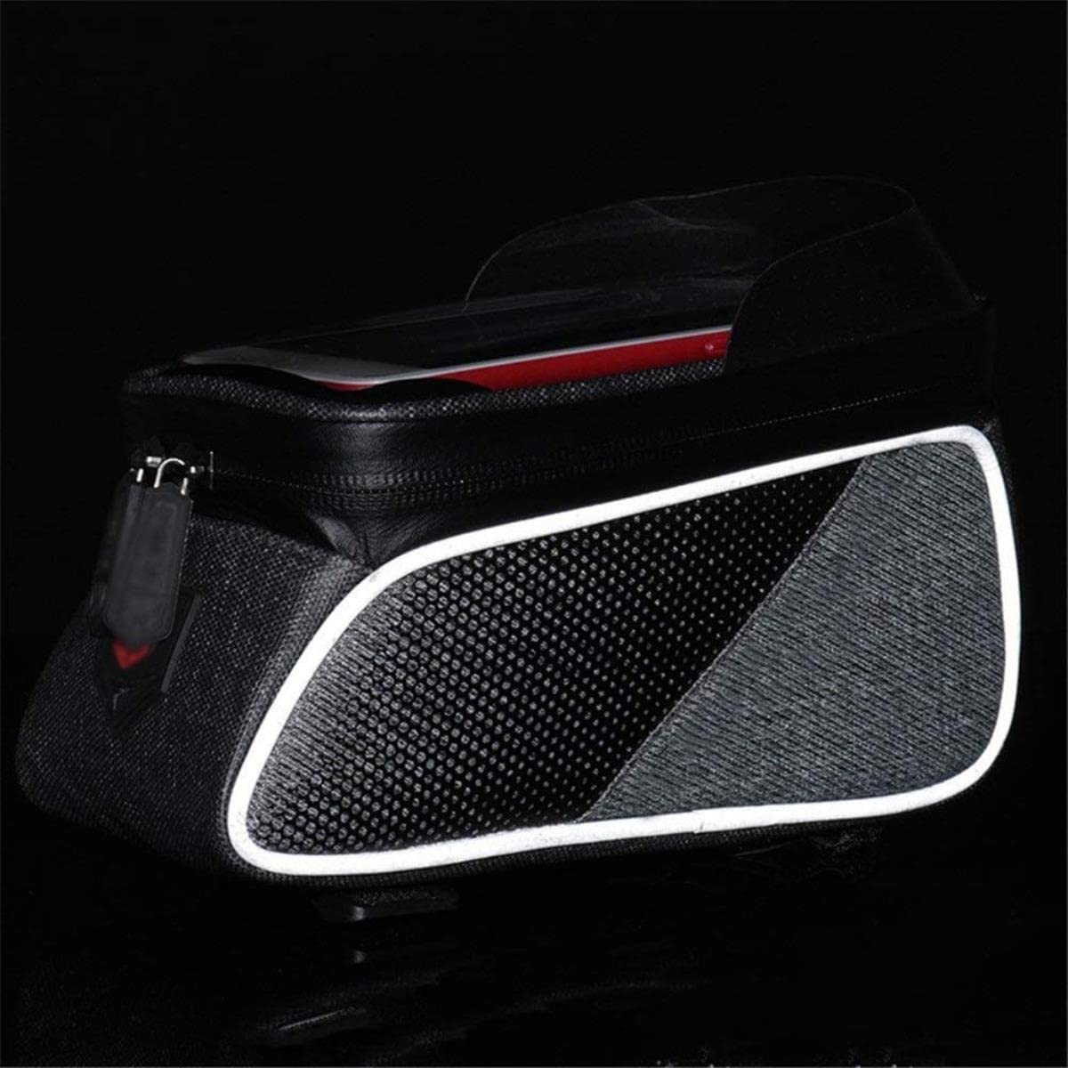 Bolsa de sillín con Pantalla táctil for Tubo Superior Delantero Bicicleta montaña for teléfono Inteligente 6 Pulgadas, Adecuada for la mayoría Las Bicicletas