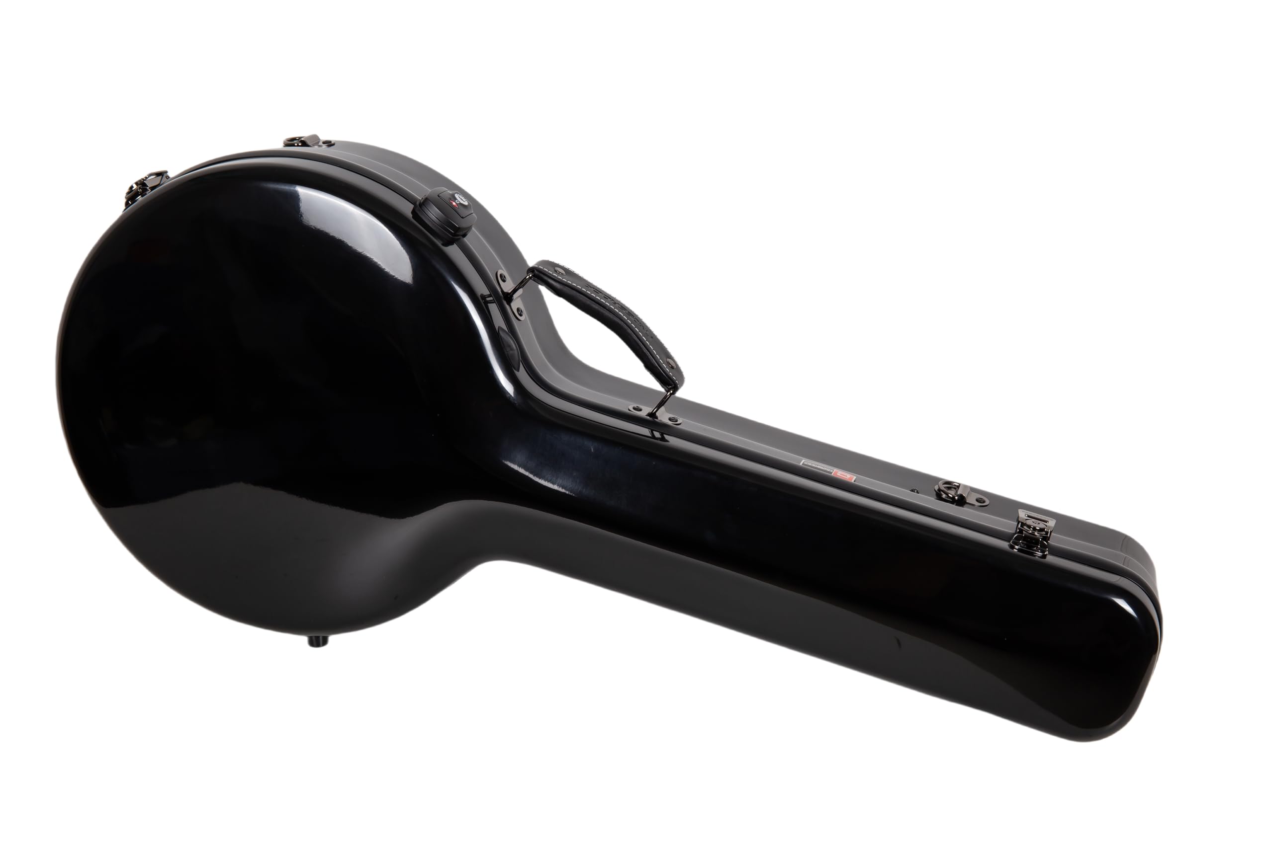 Crossrock Etui z włókna szklanego do 4-strunowego banjo tenorowego, czarne błyszczące wykończenie, zamek TSA, paski do plecaka, higrometr, pamięć wewnętrzna, styl rezonatora, czarne (CRF2023TBJBK)