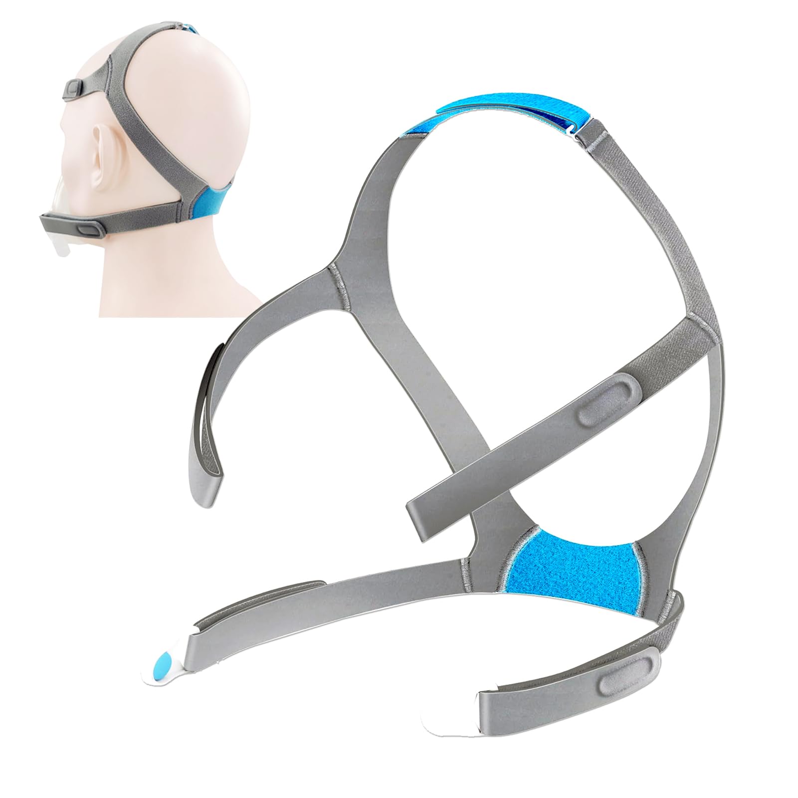 Replacement Headgear Strap Compatible with Airfit F30 CPAP Mask, Adjustable Ventilator Mask Headband with Clips