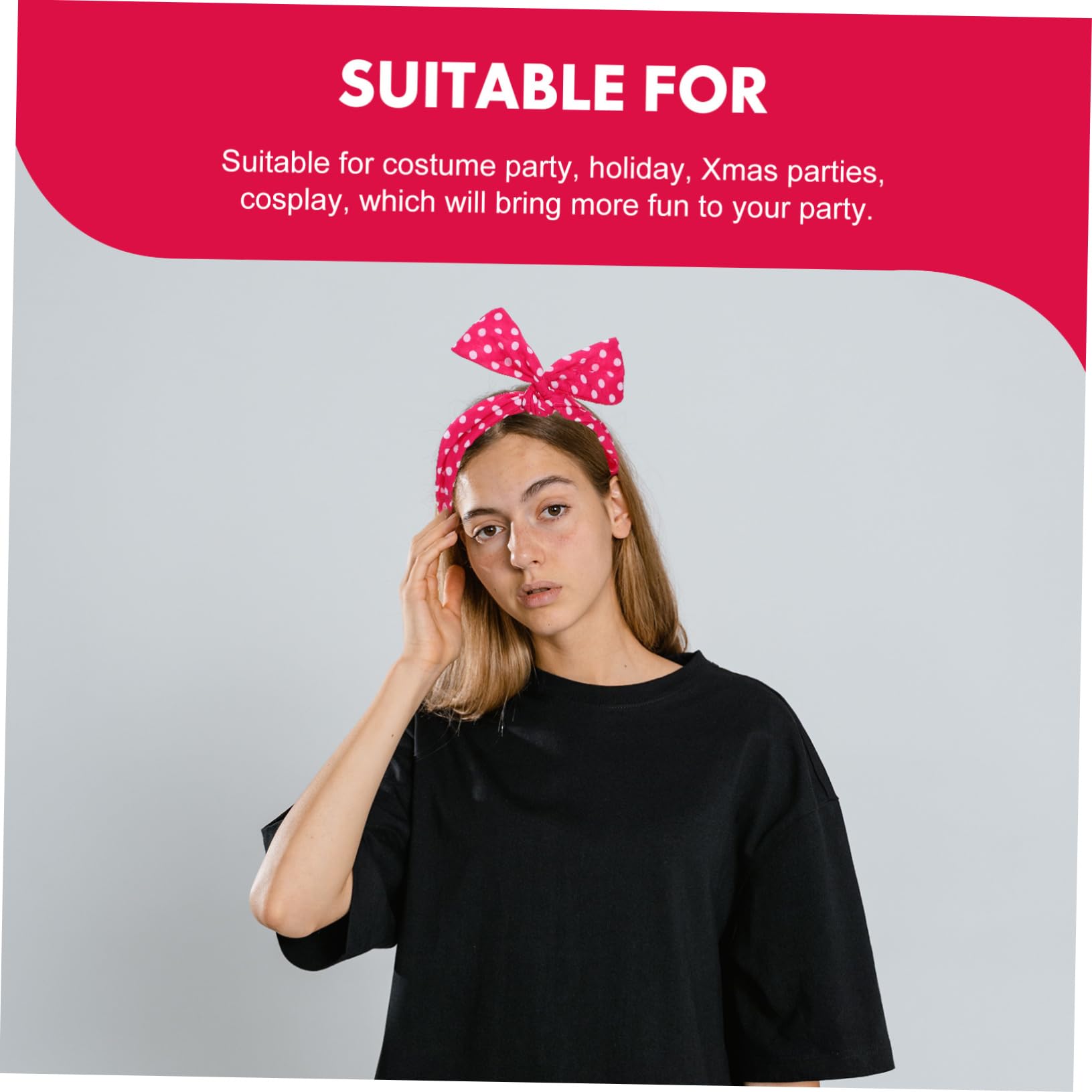 MAGICLULU 3 Juegos De Diademas De Material Seguro Para Mujer Con Lazo Para Niñas Decoración Para Fiestas Navideñas (4 Unidades)