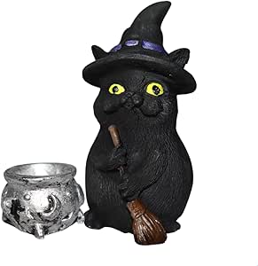 Estatueta Gato Bruxo Wicca