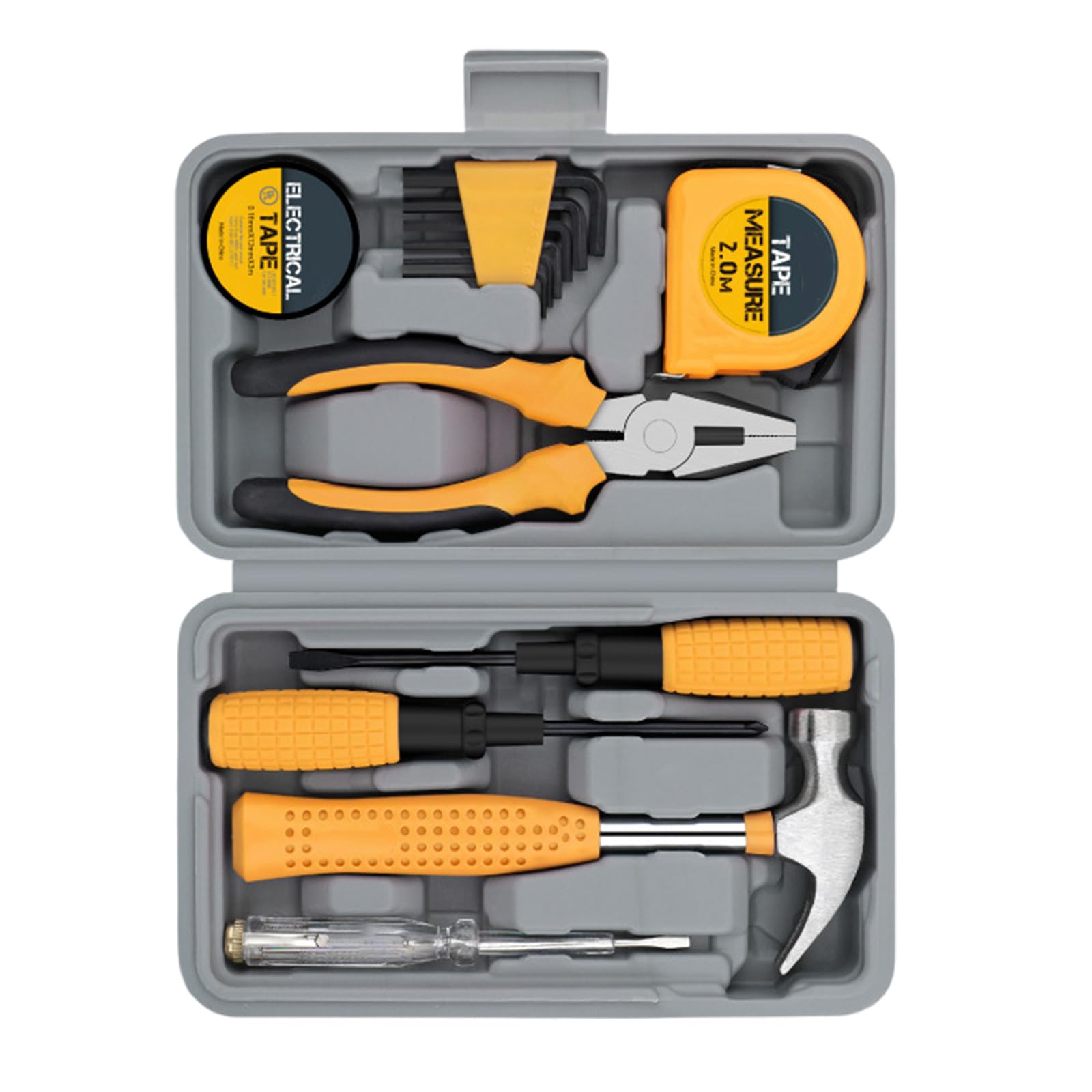 Woedpez 13 Pieces Hammer Sty Home Repair Toolkit Hexagonal Screwdriver Pliers Heavy Duty Ergonomic Portable Storage Bag For Household Maintenance Home