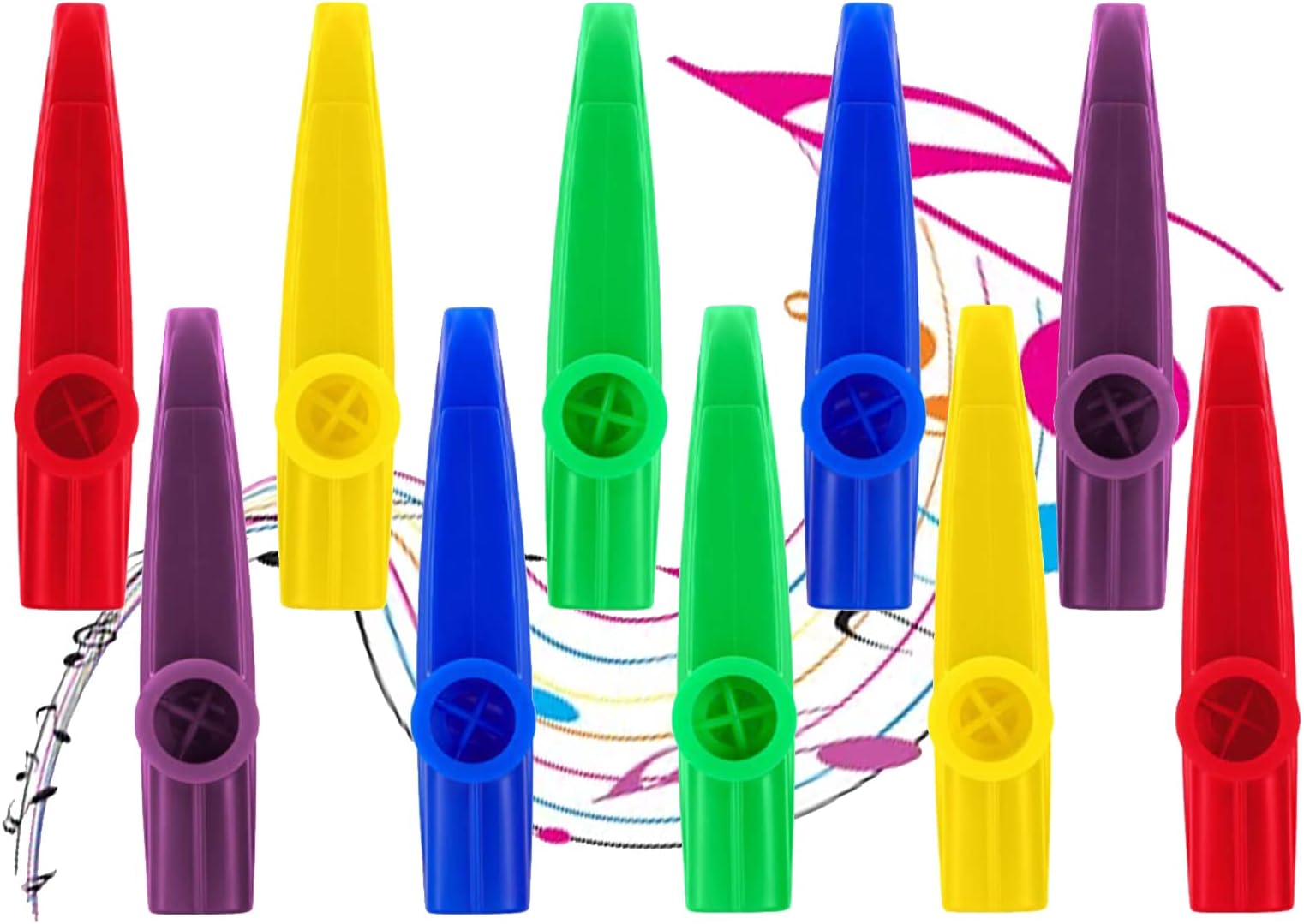 10 Pcs Kazoos Musical Instruments with Kazoo Flute Diaphragms Children Music Instruments Kids