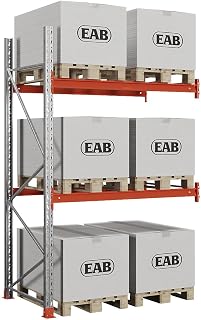 Kaiser + Kraft Palettenregal Space | Verzinkt/orange, HxBxT 3000 x 1940 x 1100 mm, Fachlast 2000 kg, Anbauregal