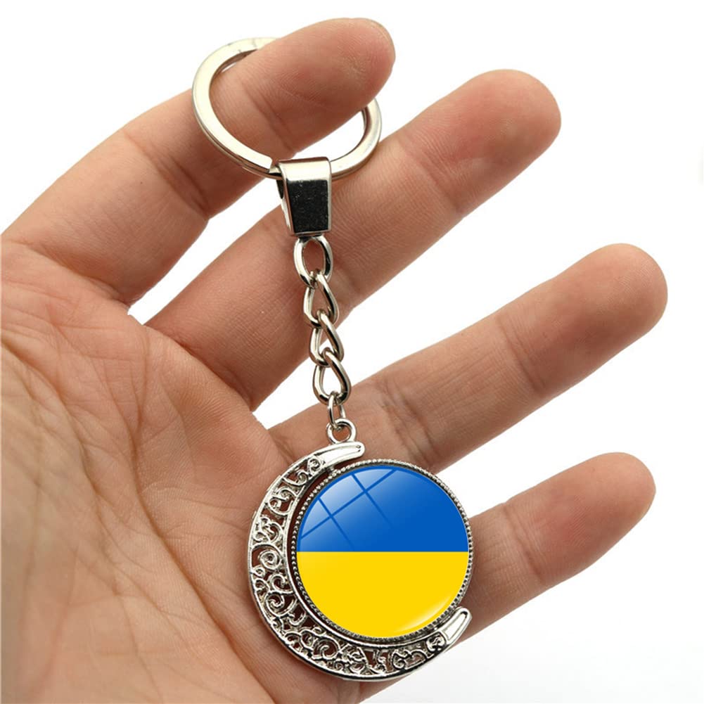 Ukraine Schlüsselanhänger – Bestickte Landesflagge Mit Schriftzug, Ca. 3x9.5 Cm