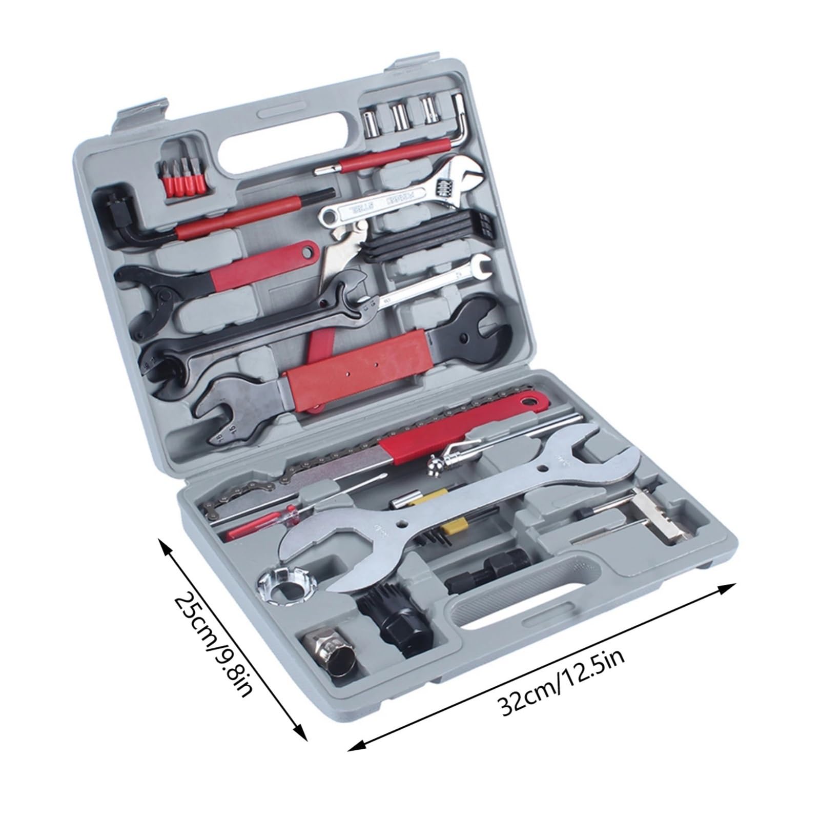 Kit multiuso for riparazione biciclette da 44 pezzi Set pompa for pneumatici for foratura ciclo mountain bike