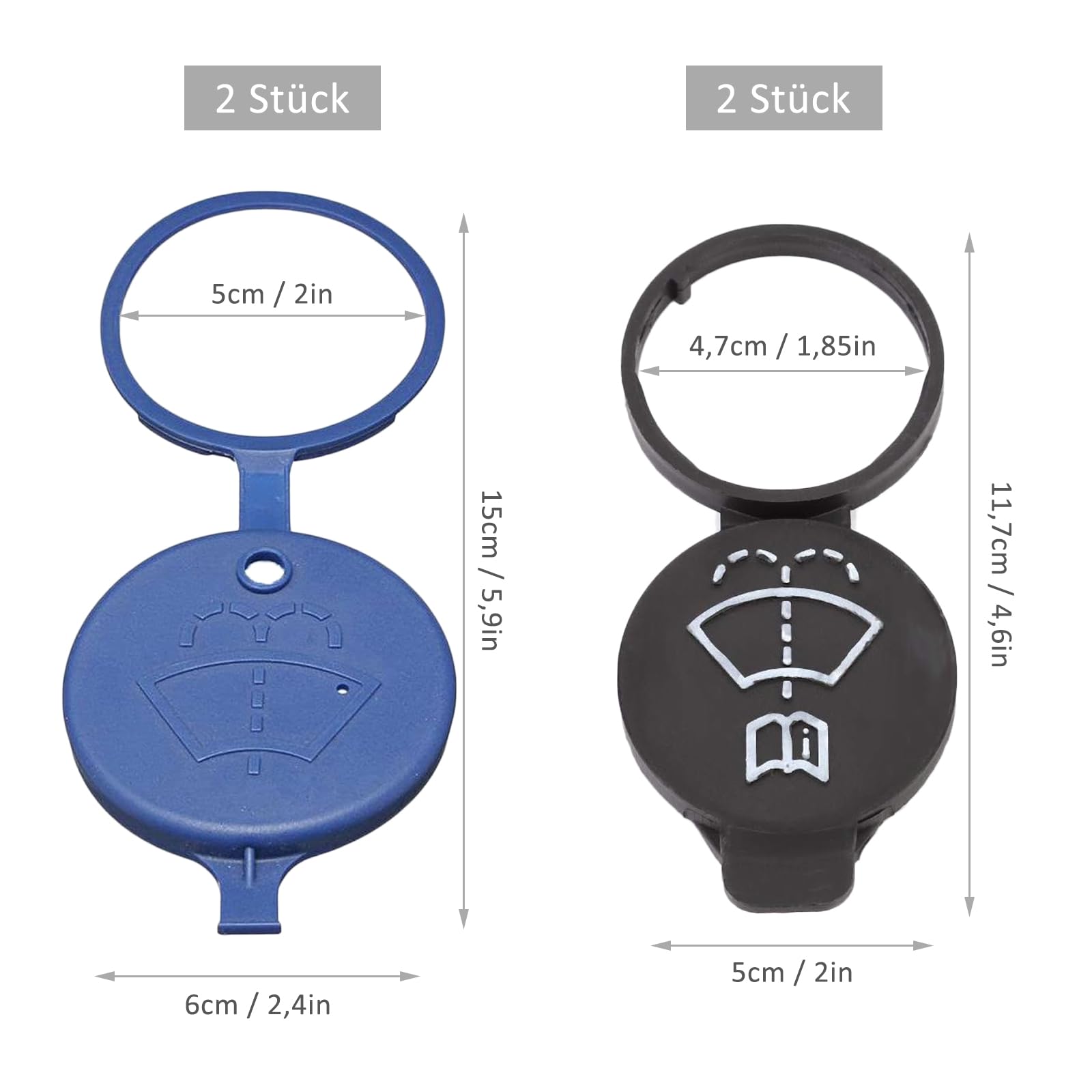 Tappo Di Ricambio Per Serbatoio Lavavetri Auto - Con Pennello Pulizia - Nero - Facile Da Installare - Foto 8