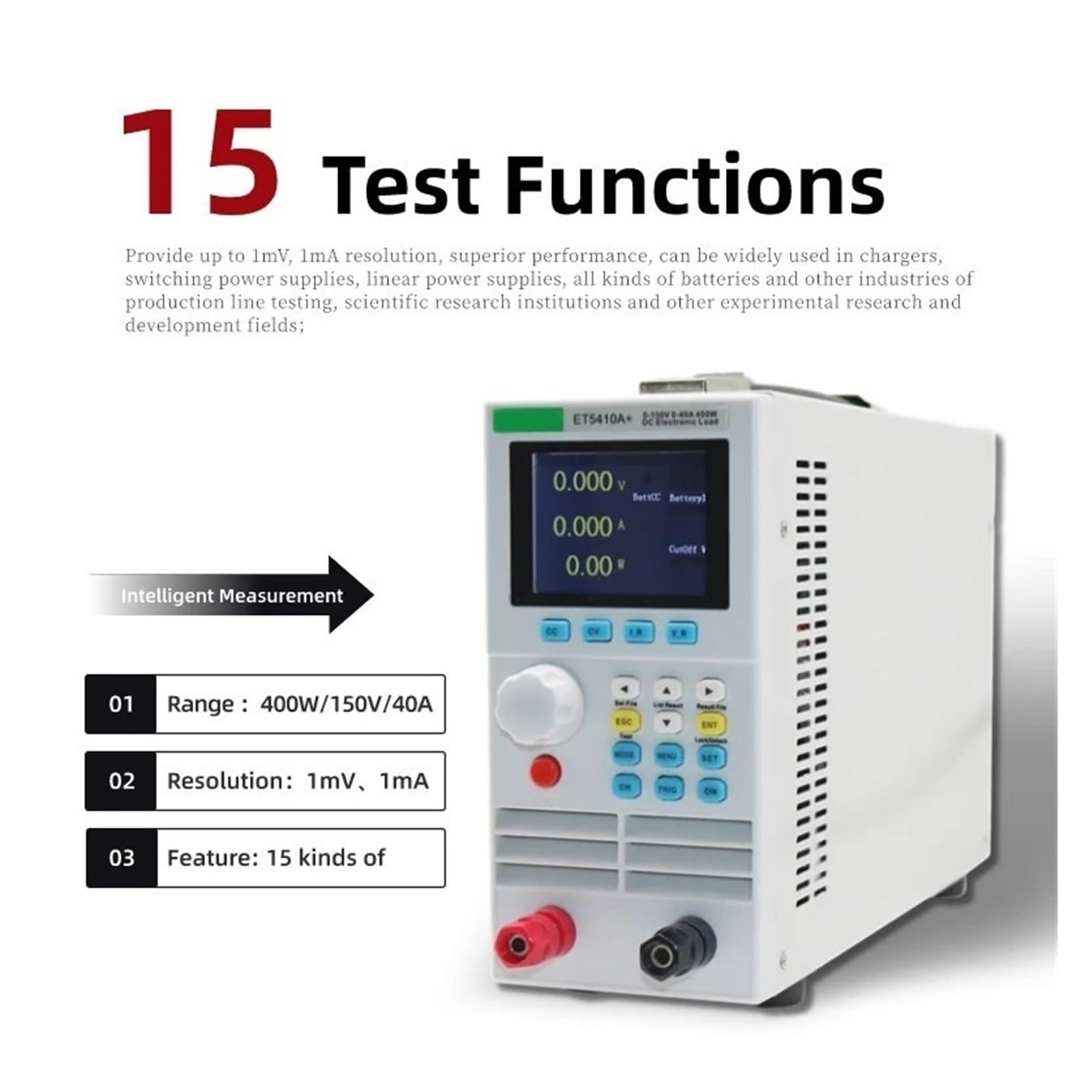 Tester For Batteria Elettronica Con Carico CC Programmabile Professionale Da 150 V 40 A 400 W Elettrico Digitale Letture Chiare