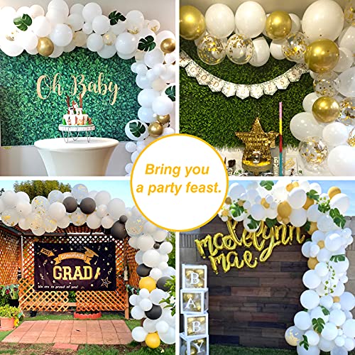 Rubfac SERONLINE2020032301 145Pcs White Balloon Arch Garland Kit White Gold And Golden Confetti Balloons thumb #6