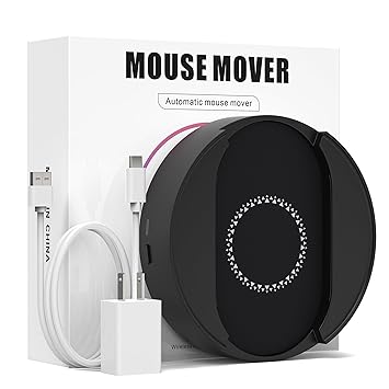Ergopollo Ultra Mouse Jiggler, Undetectable Mouse Mover Device, Oversize Mouse Space, USB Physical Moves Mouse Automatically with Drive Free USB Cable and 5V1A Adapter, Keep PC Screen Active, Black