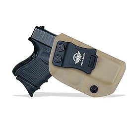 POLE.CRAFT Kydex IWB Holster for Glock 26 / Glock 27 / Glock 33 Pistol Case, Inside Waistband Concealed Carry Holster for G26 G27 G33 Guns Accessories (Tan, Right Hand)