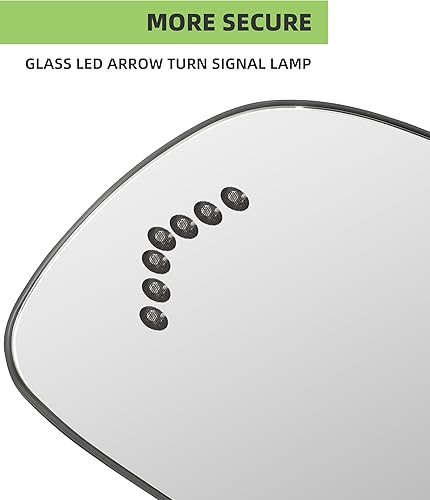 Miniatura 5 de RACOONA Espejo lateral, espejo calefactable del lado del conductor, espejo lateral izquierdo y derecho del conductor, espejo convexo exterior del
