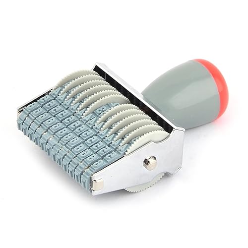Miniatura 2 de uxcell a16122700ux0449 - Rueda rodante de goma para oficina de 12 bandas, 0-9 dígitos de fecha de impresora, sello de numeración gris