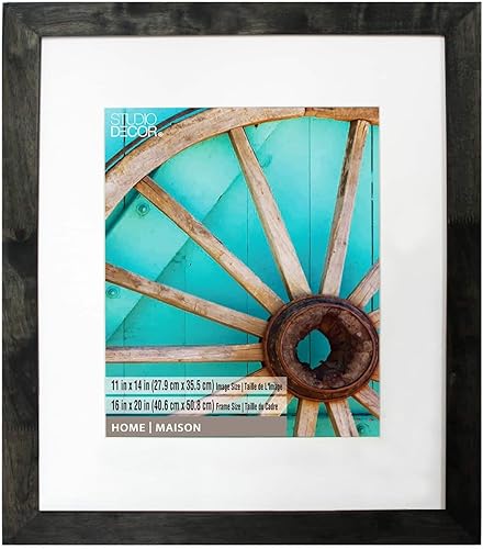 MICHAELS Paquete de 6 a granel Lavado negro de 11 pulgadas x 14 pulgadas marco con alfombra, Home by Studio Décor