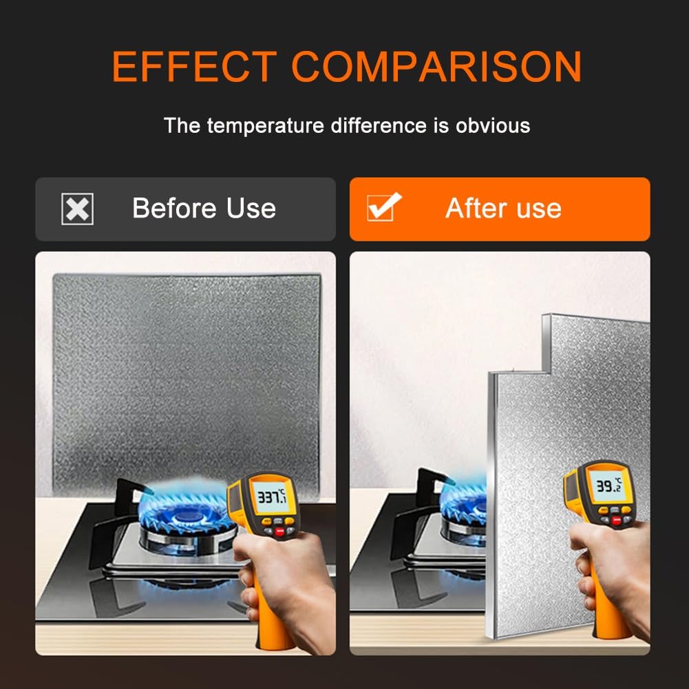 Panneau de protection thermique haute température pour table de cuisson – 200 °C – Panneau ignifuge en aluminium pour réfrigérateur de cuisine, micro-ondes (adsorpt pe 50 x 100 cm)