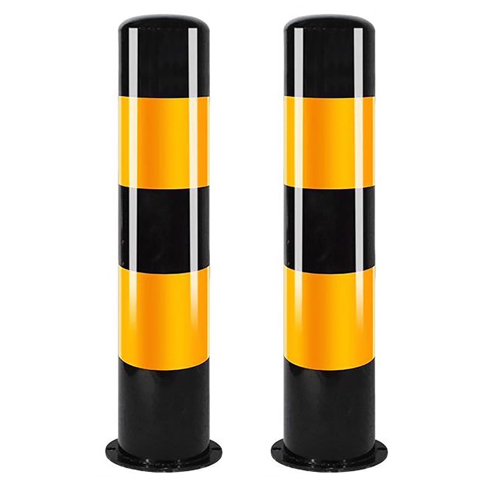 Hczkiujy Heavy Duty Safety Bollards For Traffic Control, Parking Lot Barriers, And Roadway Protection (2Pcs)