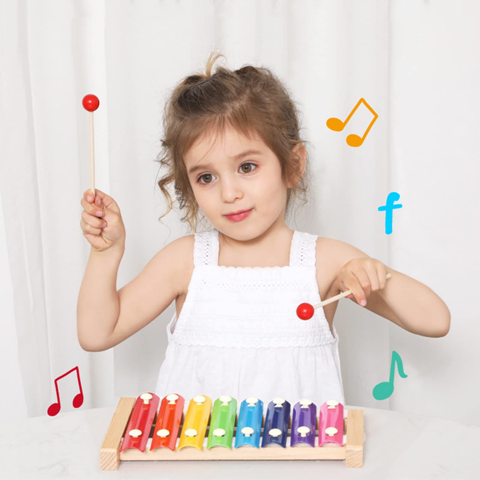 Xilofono Giocattoli Knock Pianoforte, Strumento Musicale Xilofono in Legno per Bambini