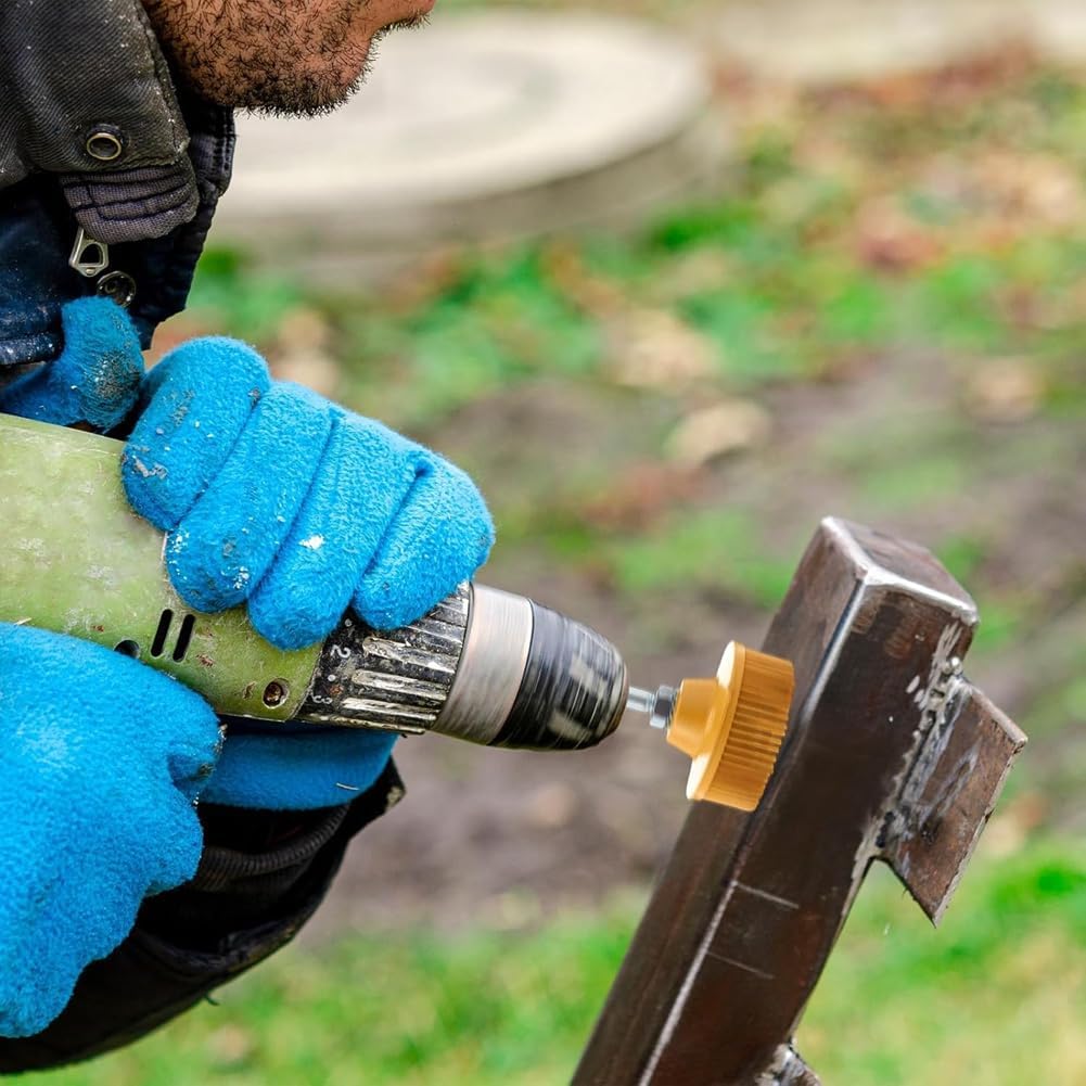 Fwefydwe 12個入り 2インチのブラシディスク、グリット研磨ブラシディスク、1/4インチハンドル取り付け金属ワッシャーコーテ