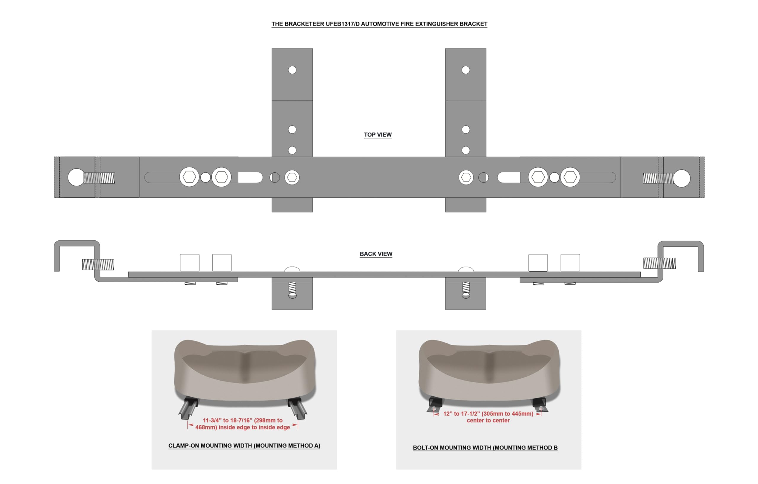 Car Fire Extinguisher Bracket | Fits Most Vehicles