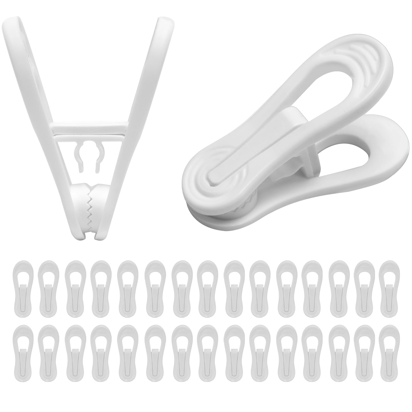 Neiysoe 30 Pack Hanger Clips for Pants, Skirts, Baby Clothes, White