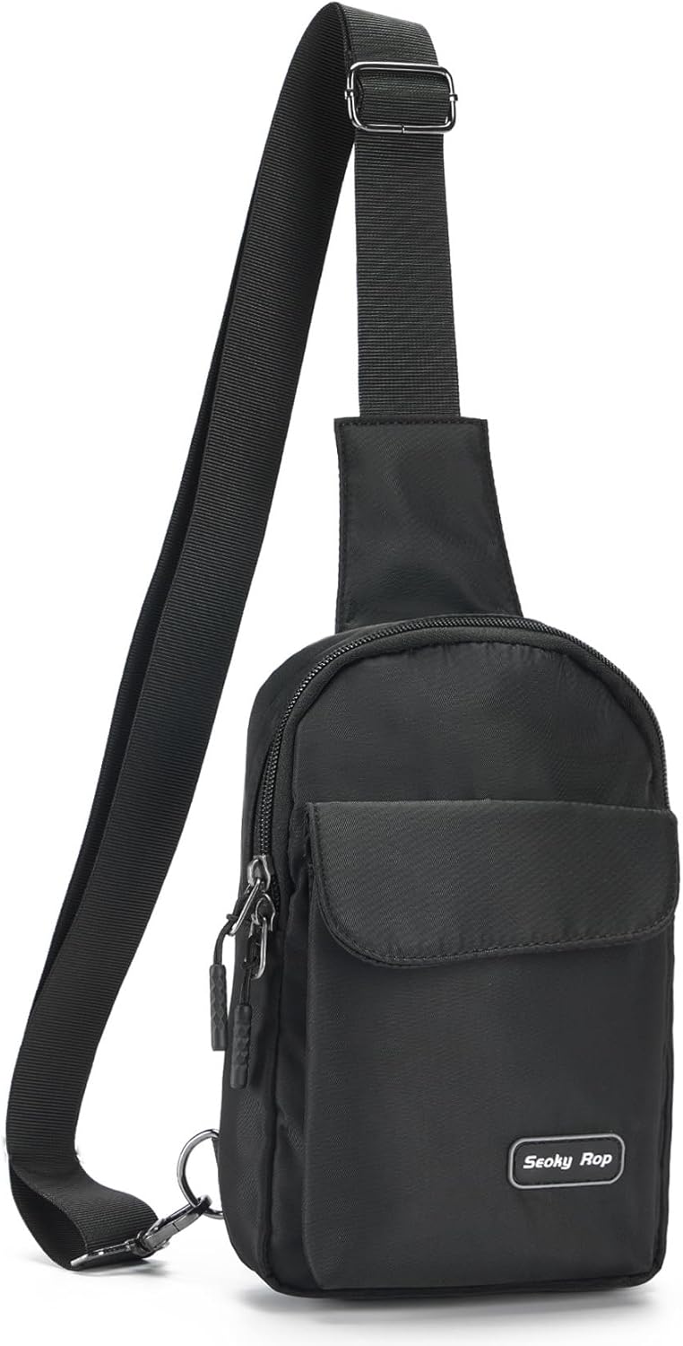 Seoky Rop Small Crossbody Bags for Women Men Nylon Water Resistant Sling Bag for Running Workout Travel
