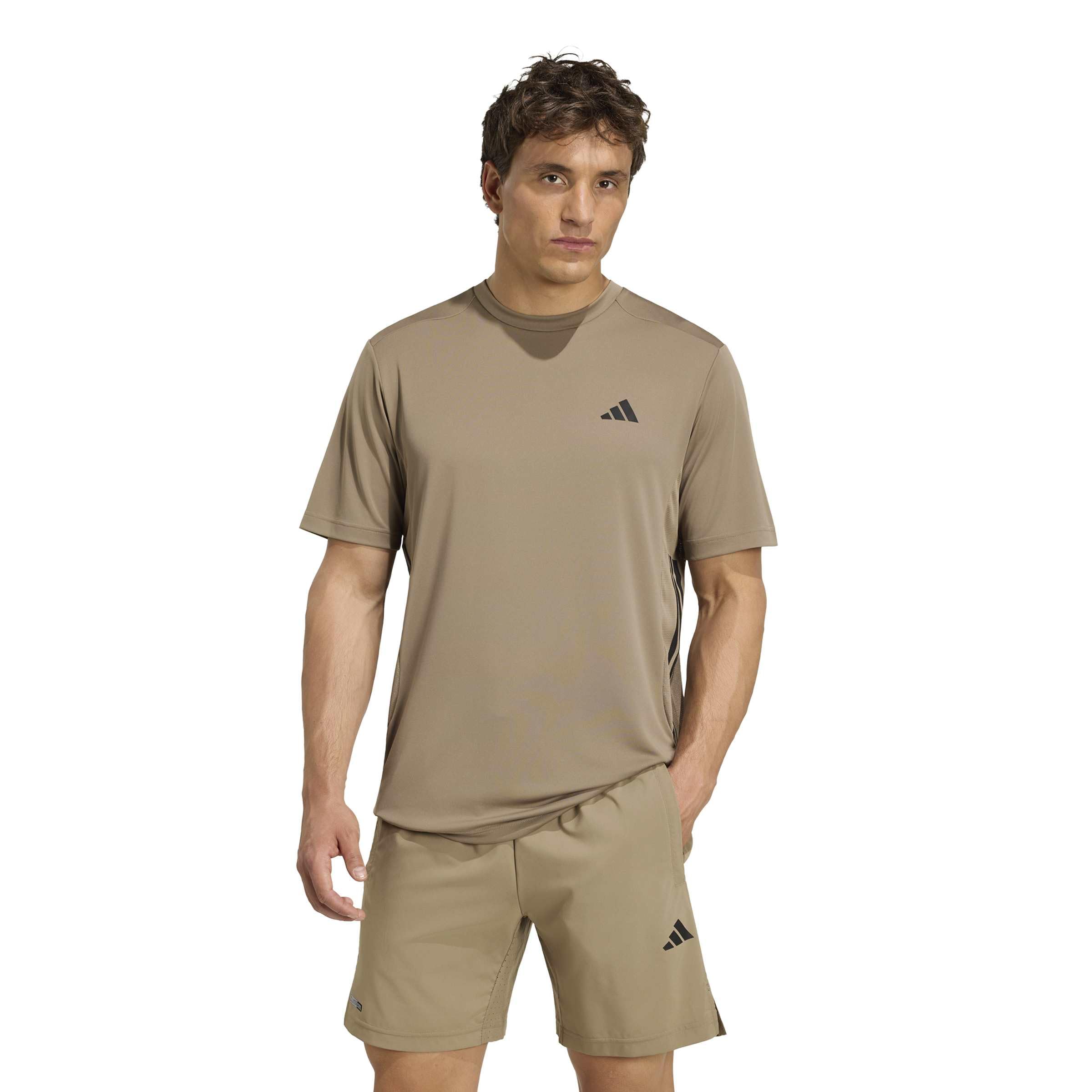 adidas Men's TECH Essentials Workout 3-Streifen T-Shirt