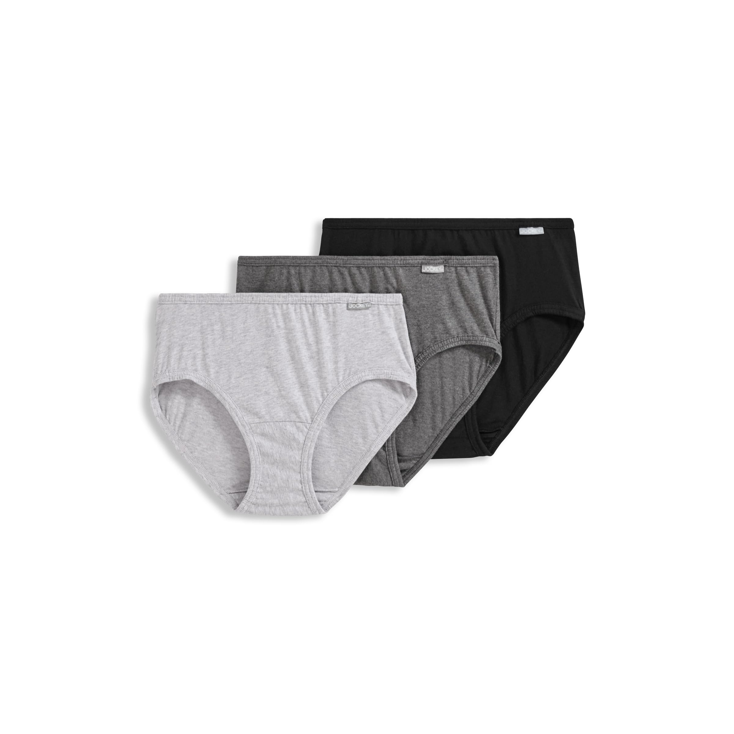 Jockey Women's Grey Heather Underwear Elance Hipster - 3 Pack, 7