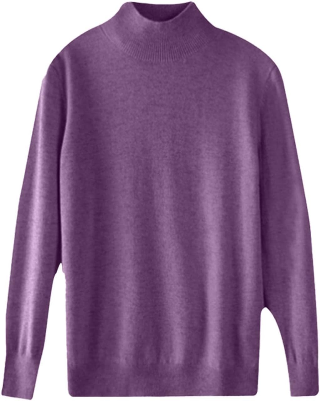 Cashmere Jumpers Ladies Women's Semi Turtleneck Sweater Long Sleeve Solid Color Pullover with A Base Shirt Autumn and Winter Warm Loose Sweater Jumpers for Women UK 4 61