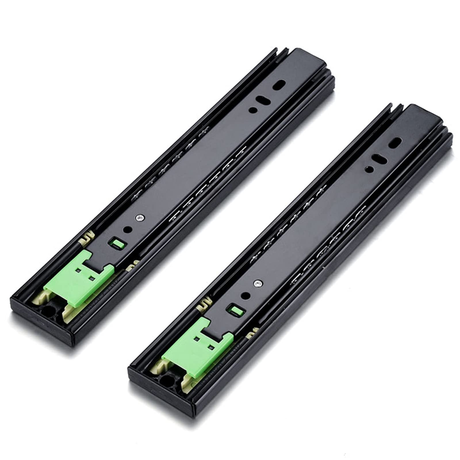 Prowadnice do szuflad, prowadnice do szuflad, trzyczęściowe prowadnice do szuflad z odbiciem bez uchwytów instalacyjnych, samoelastyczne, elastyczne prowadnice Push-el, liniowe szyny liniowe z cichą k