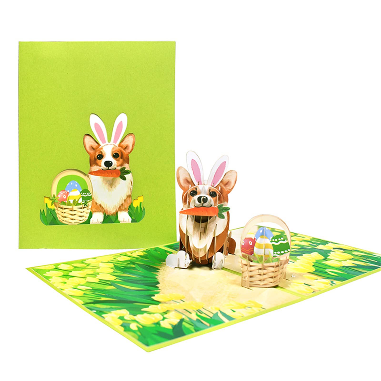 Tsophreniq 3D Easter Dog Greeting Card Set Handwriting Card Accessories for New Year Holiday Present Dog Greeting Cards Holiday