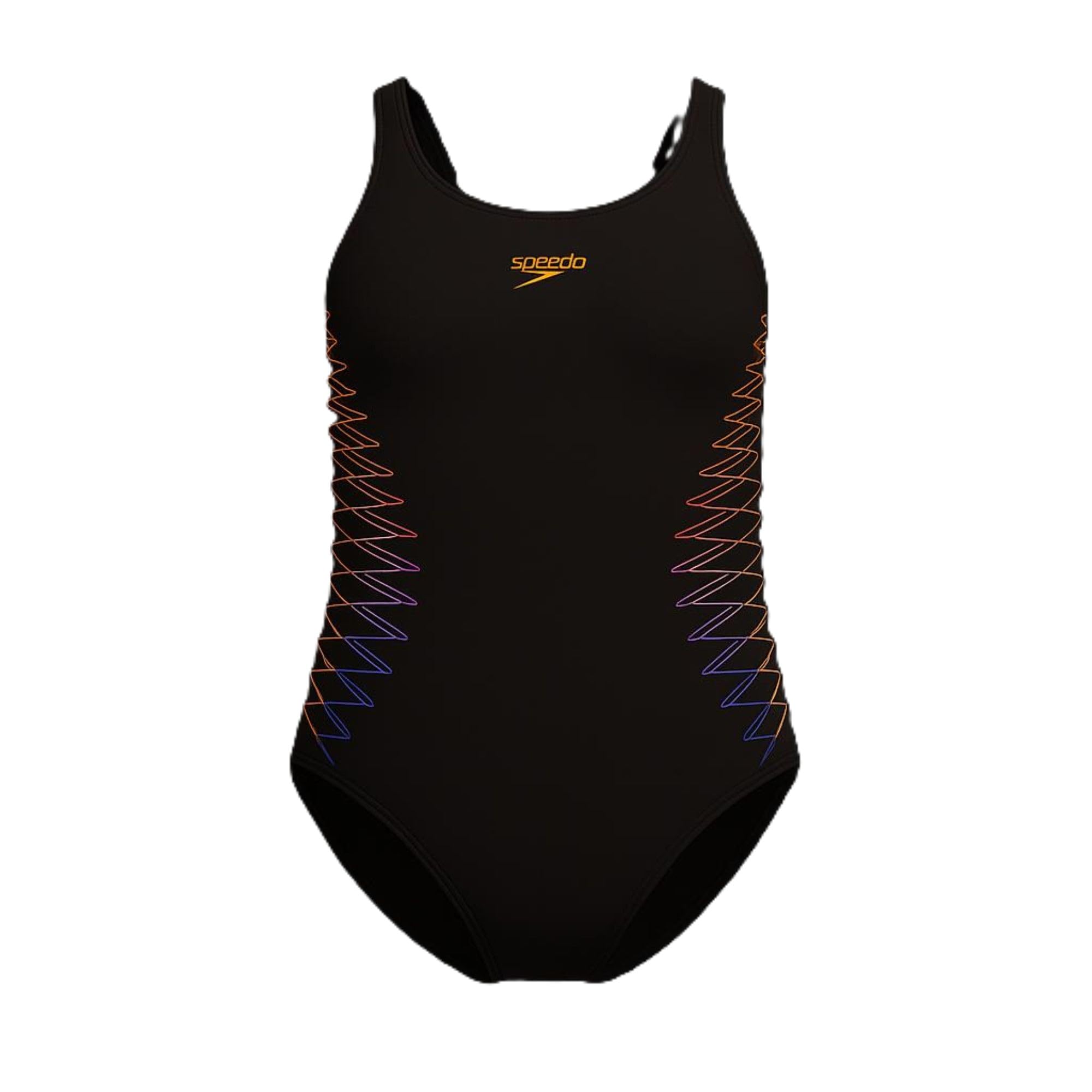 Speedo Girls Placement Muscleback Swimsuit Swimming Costume Orange Size 5-6 Years