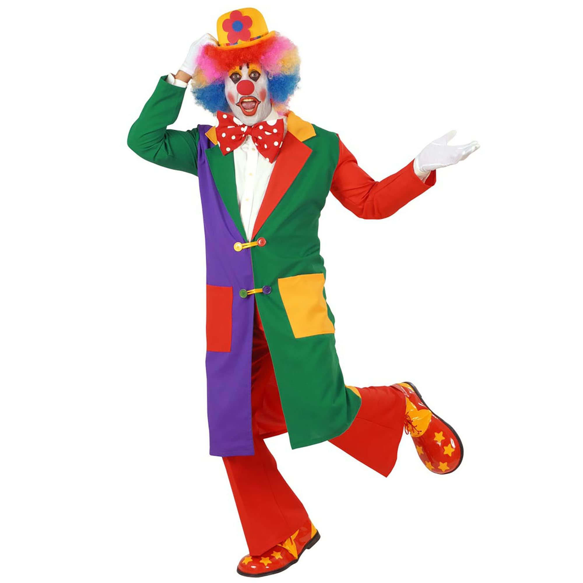 Clown Long Coat Costume Large for Circus Fancy Dress