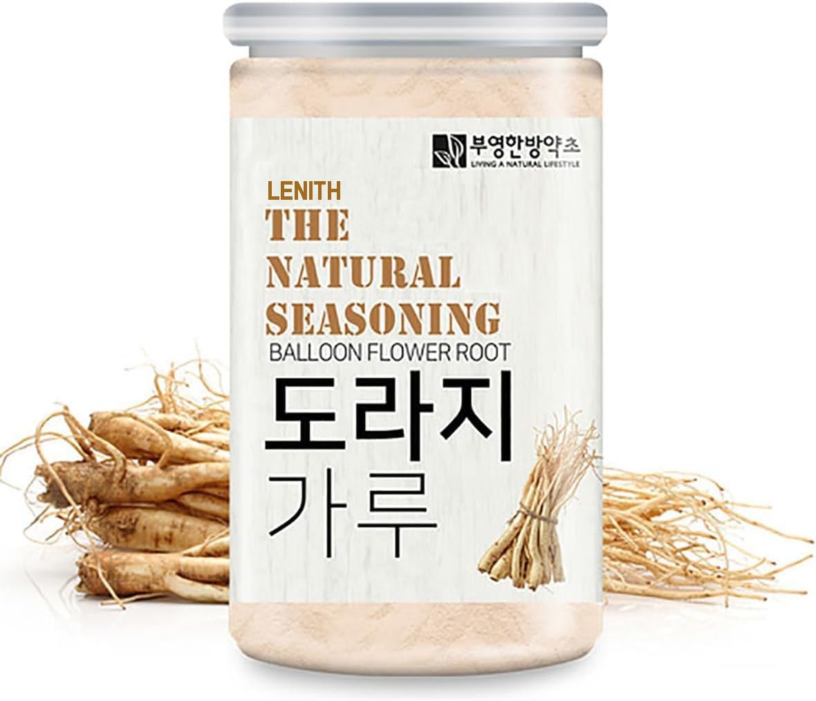 LENITH Korean Dried Balloon Flower Root Powder Bellflower for Broth and Smoothies in Plastic Jar/Total 0.28lb 도라지 가루