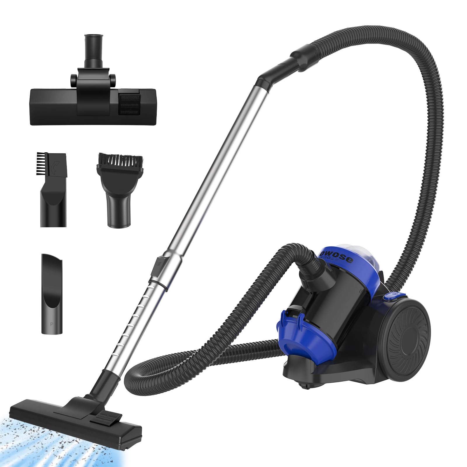 Aspiradora ciclónica sin bolsa, 1200 W, cilindro de aspiradora de 1,5 l, potente con filtro HEPA y accesorios, aspiradora cilíndrica silenciosa, aspiradora sin bolsa para alfombras, suelos