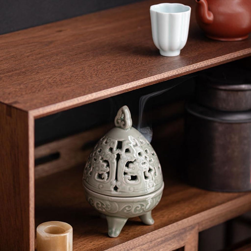 Bruciatore Di Incenso Bruciatore Di Incenso Ceramica per La Casa, Porta Incenso Creativo Dipinto A Mano, Decorazione Della Casa, Piastra Di Offerta Buddha, Torre Di Incenso Porta Cono Di Incenso