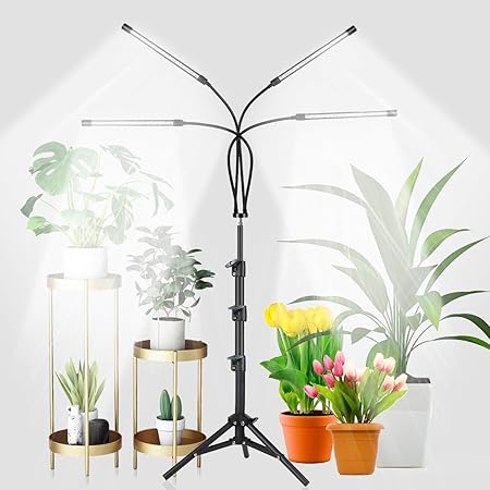 Amazon Com Grow Light With Stand 80 Led Floor Standing Plant Growing Lamp With Full Spectrum For Indoor Plants 3 Modes 10 Dimmable Levels With 4 8 12h Timer Sunlight Home Improvement