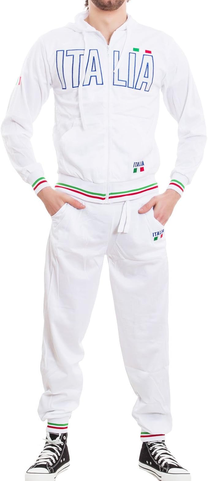 Toocool - Tuta Uomo Sportiva Italia Completo Giacca Pantaloni Jogging Sport  Nuova BS2105 [XXL,Bianco] : Amazon.it: Abbigliamento