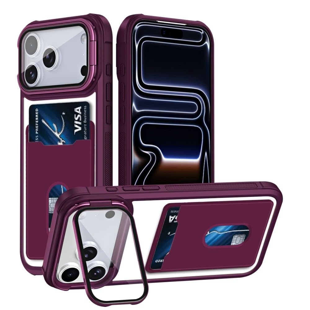Étui iPhone 13 Pro Max cuir bordeaux avec support silicone - 8
