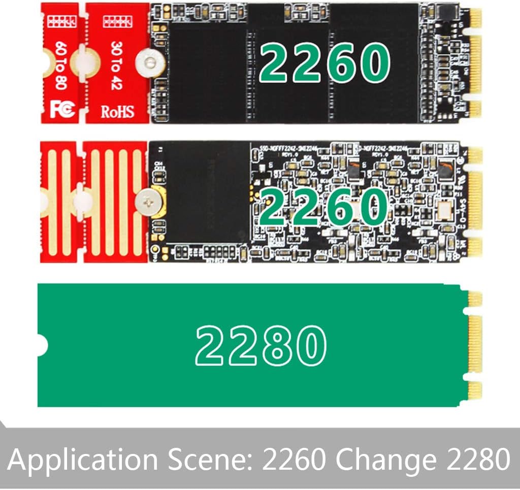 Extended Bracket, M2 M2PLUS NGFF NVME M.2 Extended Transfer 2230, 2242, 2260, 2280 Aircraft M2 Change Long Size NVME NGFF M.2 U.2 M3 M.3 SSD